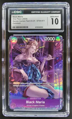2024 ONE PIECE CCG BLACK MARIA BANDAI GAMES FEST ST04-011 CGC 10 TL3 - Image 1