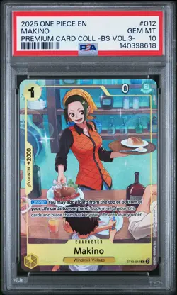 2025 ONE PIECE PREMIUM CARD COLL -BEST SELECTION VOL.3- #012 MAKINO PSA 10 - Image 1