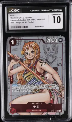 2022 ONE PIECE JAPANESE MANGA ALTERNATE ART #OP01-016 NAMI CGC 10 GEM MINT - Image 1