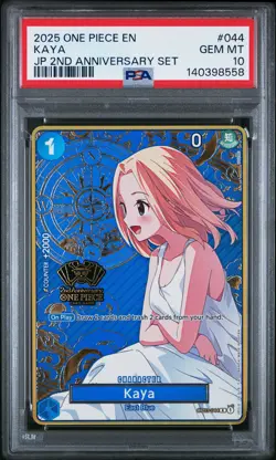 2025 ONE PIECE JAPANESE 2ND ANNIVERSARY SET #044 KAYA PSA 10 - Image 1