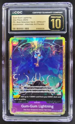 2025 ONE PIECE CCG GUM-GUM LIGHTNING ALT ART OP09-077 CGC 10 PRISTINE TL3 - Image 1