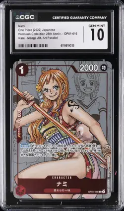 2022 ONE PIECE JAPANESE MANGA ALTERNATE ART #OP01-016 NAMI CGC 10 GEM MINT - Image 1
