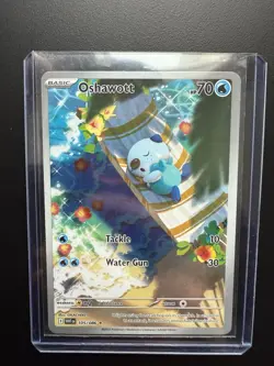 Pokemon TCG White Flare Oshawott Full Art Illustration Rare Card 105/086 - Image 1