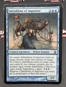 MTG SPANISH Sakashima the Impostor- DAMAGED -Saviors of Kamigawa Magic Card # 53 - Image 1