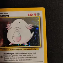 Chansey 3/102 -Vintage Holo Pokemon Card- Base Set - SPANISH - LP - Image 3