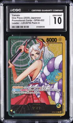 2025 ONE PIECE JPN PROMO CARDS LEADER LECAFIG PACK-IN YAMATO CGC 10 GEM MINT - Image 1