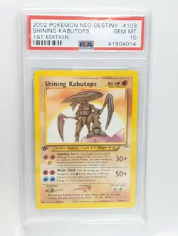 2002 Shining Kabutops 1st Edition PSA 10 Gem MT 108/105 Neo Destiny Pokemon Card - Image 1