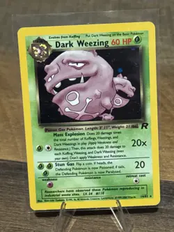 Dark Weezing 1/82 Holo Rare Team Rocket WOTC Pokemon Card NM- LP+ Vintage - Image 1