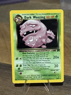 Dark Weezing 1/82 Holo Rare Team Rocket WOTC Pokemon Card NM- LP+ Vintage - Image 2