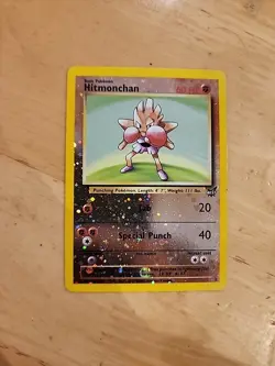 Hitmonchan WoTC Best of Game Promo 2 Pokemon Card Reverse Holo Swirl. B-1 - Image 1