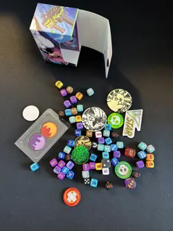 Pokemon TCG Horizontal Deck Box Klara Dice Coins Tokens Lot - Image 3