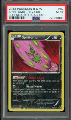 2013 Pokemon B&W Spiritomb 87/113 Legendary Treasures Reverse Holo PSA 9 Mint - Image 1