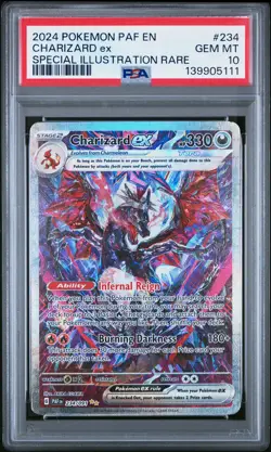 2024 POKEMON PAF EN-PALDEAN FATES SPECIAL ILLUSTRATION RARE CHARIZARD EX PSA 10 - Image 1