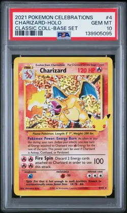 2021 POKEMON CELEBRATIONS CLASSIC COLL #4 CHARIZARD-HOLO PSA 10 - Image 1