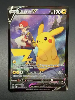 Pokemon TCG Pikachu V TG16/TG30 Lost Origin Ultra Rare Full Art Holo HP190 NM/MT - Image 1