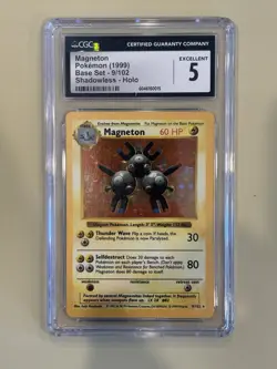 Pokemon Magneton Shadowless Base Set - 1999 CGC 5 Excellent - Image 1