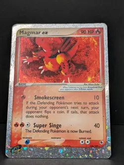 Magmar ex 100/109 Ruby and Sapphire Holo Rare Pokemon TCG Nintendo og 151 inked - Image 3