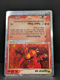 Magmar ex 100/109 Ruby and Sapphire Holo Rare Pokemon TCG Nintendo og 151 inked - Image 4