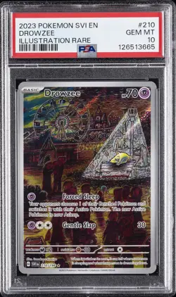 2023 POKEMON SVI EN-SCARLET & VIOLET ILLUSTRATION RARE #210 DROWZEE PSA 10 - Image 1