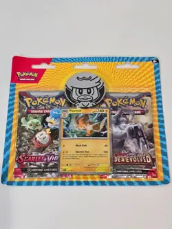Pokemon TCG Scarlet & Violet + Paldea Evolved Blister 2 Pack Pawmot - Image 1