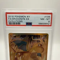 Pokemon PSA 8 NM-MT Dragonite EX 106/108 Evolutions FA Holofoil 2016 - Image 2