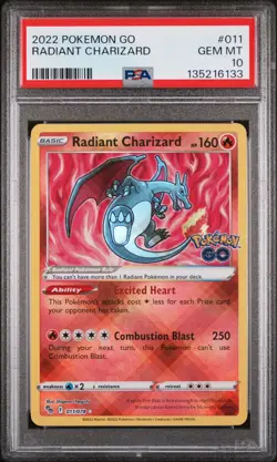 2022 POKEMON GO #011 RADIANT CHARIZARD PSA 10 - Image 1