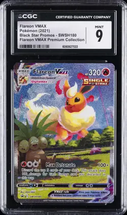 2021 POKEMON BLACK STAR PROMOS FLAREON VMAX PREM COLL FLAREON VMAX CGC 9 - Image 1