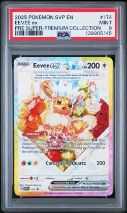 2025 POKEMON SVP PROMO PRE SUPER-PREMIUM COLLECTION #174 EEVEE EX PSA 9 - Image 1