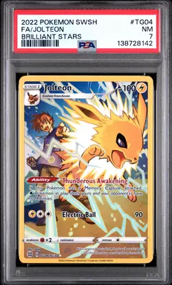 2022 POKEMON SWORD & SHIELD BRILLIANT STARS #TG04 FULL ART/JOLTEON PSA 7 - Image 1