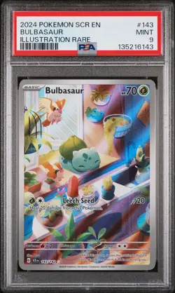 2024 POKEMON SCR EN-STELLAR CROWN ILLUSTRATION RARE #143 BULBASAUR PSA 9 - Image 1
