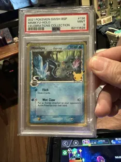2021 POKEMON SWSH BLACK STAR PROMO CELEBRATIONS COLL #136 MIMIKYU-HOLO PSA 9 - Image 3