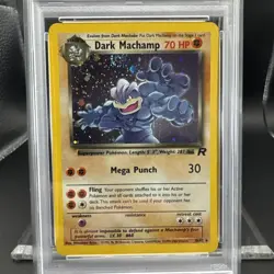 2000 Pokemon Rocket Dark Machamp Holo #10 Graded PSA 7 English - Image 2