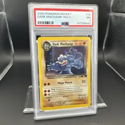 2000 Pokemon Rocket Dark Machamp Holo #10 Graded PSA 7 English - Image 4