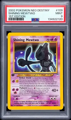 2002 POKEMON NEO DESTINY 1ST ED #109 SHINING MEWTWO PSA 9 - Image 1