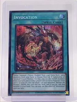 INVOCATION 2024 YU-GI-OH! 25TH ANNIVERSARY SECRET RARE 1ST EDITION Q5842 - Image 1