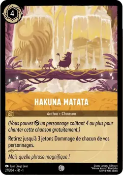 27/204 FR FOIL ⭐ Hakuna Matata | carte Disney Lorcana (2023) - Image 1