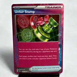 Pokemon TCG Unfair Stamp 165/167 Twilight Masquerade Ace Spec Holo NM-MT Card - Image 1