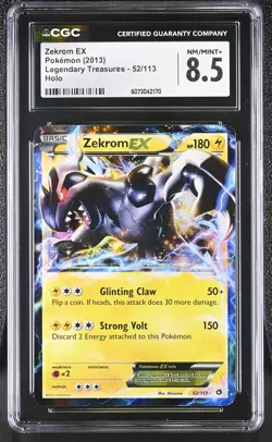CGC 8.5 Zekrom EX 2013 Legendary Treasures 52/113 Holo Pokemon Card - Image 1
