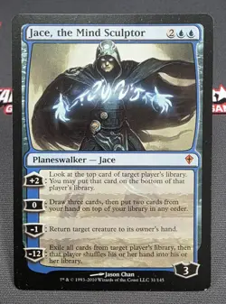 MTG Jace, the Mind Sculptor- DAMAGED -Worldwake Magic the Gathering Card # 31 - Image 1