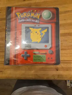 NINTENDO POKEMON Pokedex TCG Card 3 Ring Binder 1999 Vintage Pikachu Meowth 41365040775 - Image 1
