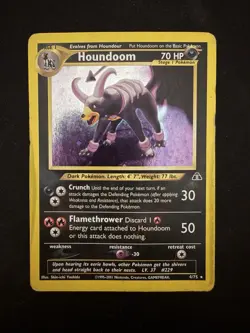 Houndoom 4/75 Pokemon Card TCG Neo Discovery Unlimited Holo Rare - Image 1