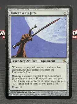 MTG Umezawa's Jitte- DAMAGED -Betrayers of Kamigawa Magic Card # 163 - Image 1