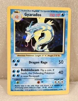 Gyarados 6/102 Base Set Unlimited Holo Vintage Pokemon TCG Card WOTC - Image 1