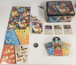 Pokemon Eevee Collector Chest 2021 Lunchbox Stickers/Notepad/Binder Promo Cards - Image 1