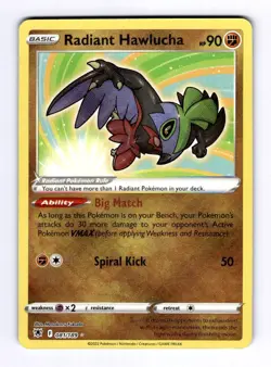 Radiant Hawlucha SWSH10: Astral Radiance #081 (2022) Holo NM Pokemon - Image 1