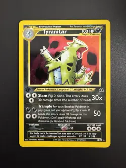 Pokemon Tyranitar Neo Discovery 1st Edition Holo Rare 12/75 - Image 1