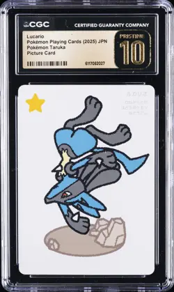 2025 POKEMON PLAYING CARDS JPN LUCARIO CGC 10 PRISTINE - Image 1