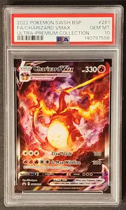 2022 Pokemon SWSH BSP Ultra Premium Collection #261 FA Charizard VMAX PSA 10 - Image 1