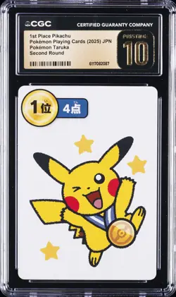 2025 POKEMON PLAYING CARDS JPN 1ST PLACE PIKACHU CGC 10 PRISTINE - Image 1