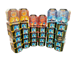Lot of (34) Pokemon TCG Hidden Fates Tins (10) Zard (12) Gary (12) Raichu SEALED - Image 1